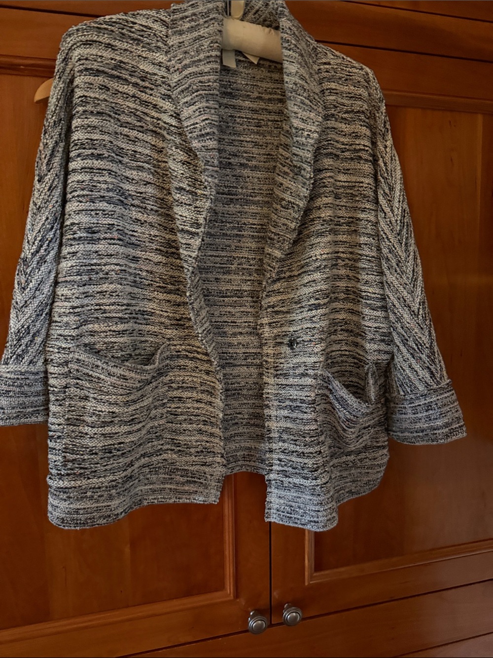 Splendid Gray & White Marled Open-Front Cardigan